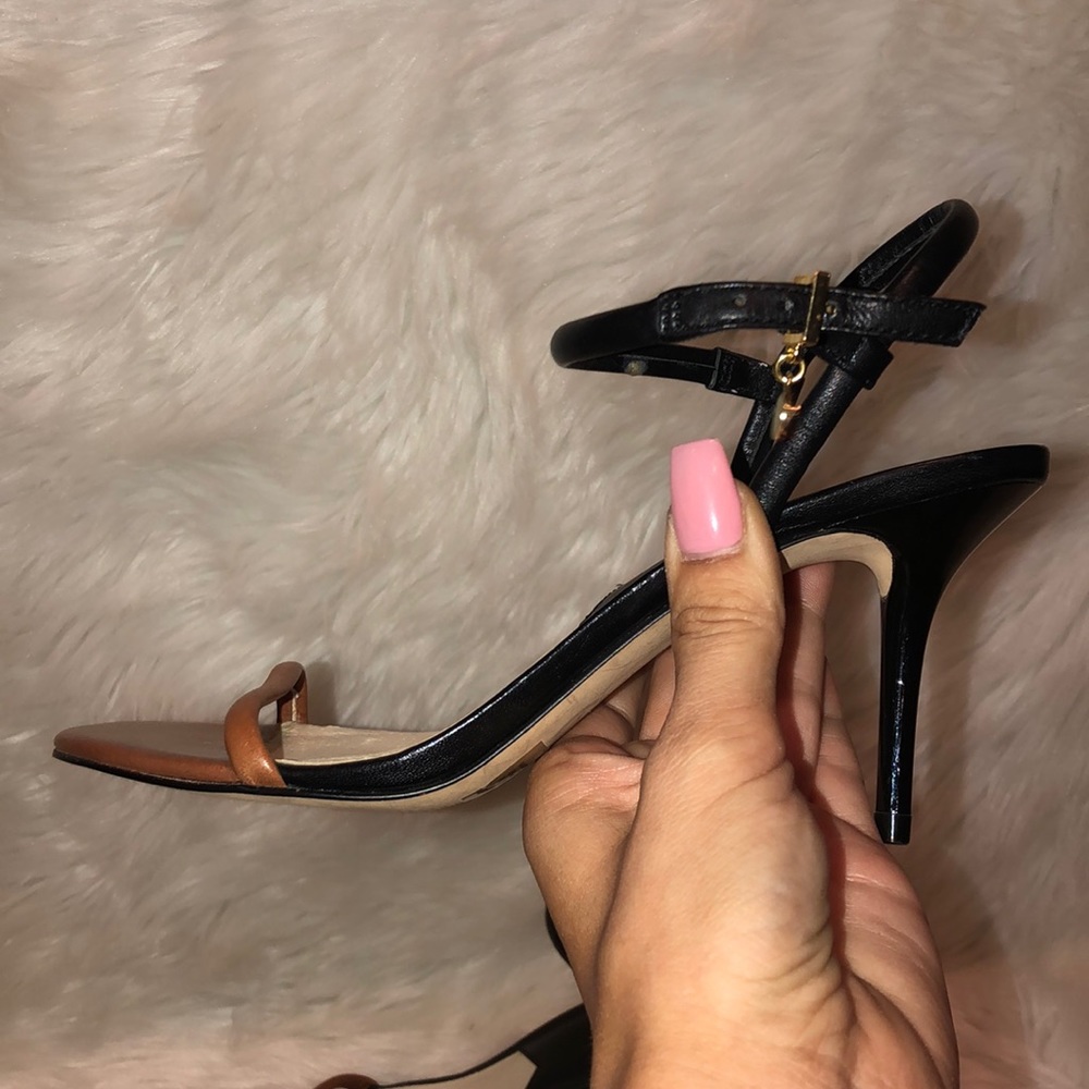 Michael Kors Brown & Black ankle strap sexy heels